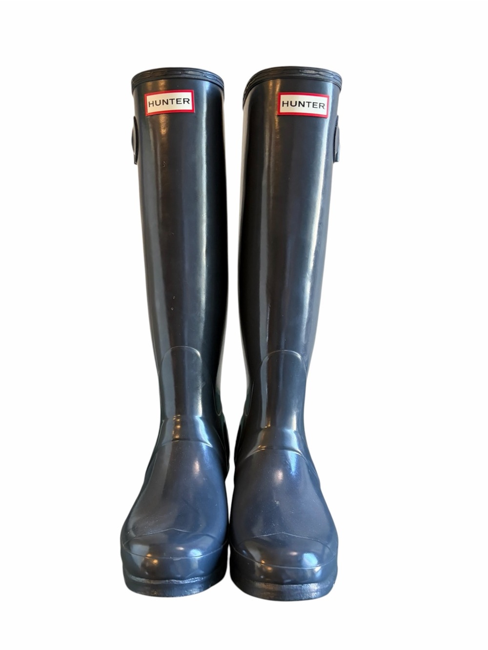 Hunter Original Tall Gloss Boots in Dark Slate Gray - 8 - Picture 3 of 11